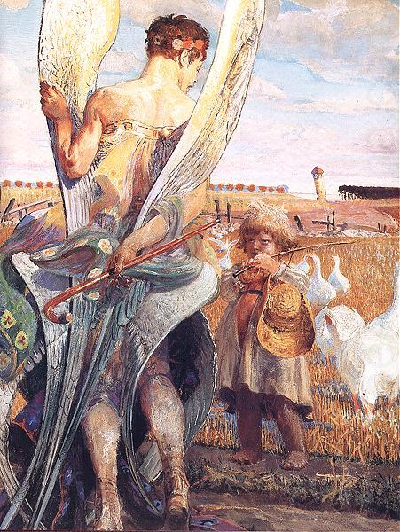 Jacek Malczewski Angel I will follow you china oil painting image